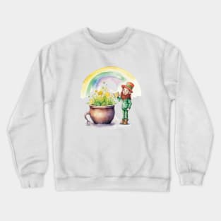 Watercolor Leprechaun Crewneck Sweatshirt